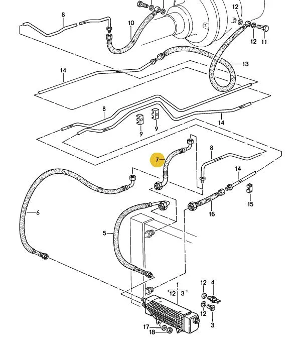 922 307 025 02 - Transmission Cooling  - Lower Return from Radiator - 78 to 86