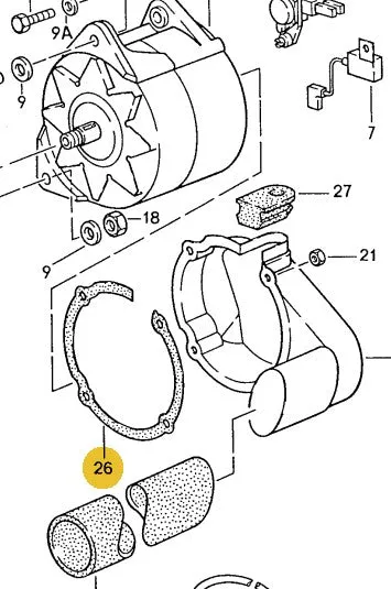 928 603 135 03 - Alternator Cooling Shroud Gasket - 85 to 95