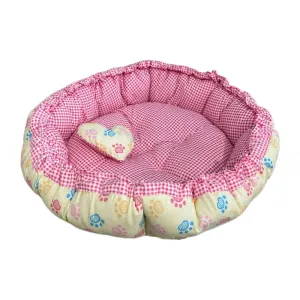 ACE PET Colourful Paws Yellow Cupcake Dog Bed (2 Sizes)
