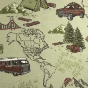 Anti Pill Fleece Print - MONTANA - 016 - Natural
