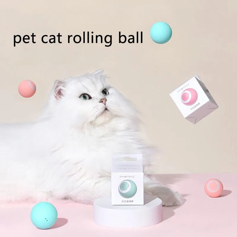 Automated Rolling Ball Cat Toy for Engaging Indoor Fun and Exercise