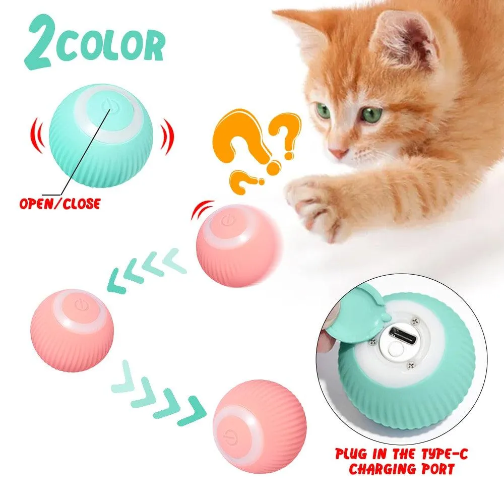 Automated Rolling Ball Cat Toy for Engaging Indoor Fun and Exercise