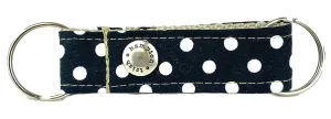 Black/White Polka Dot Snappy Keychain - 501
