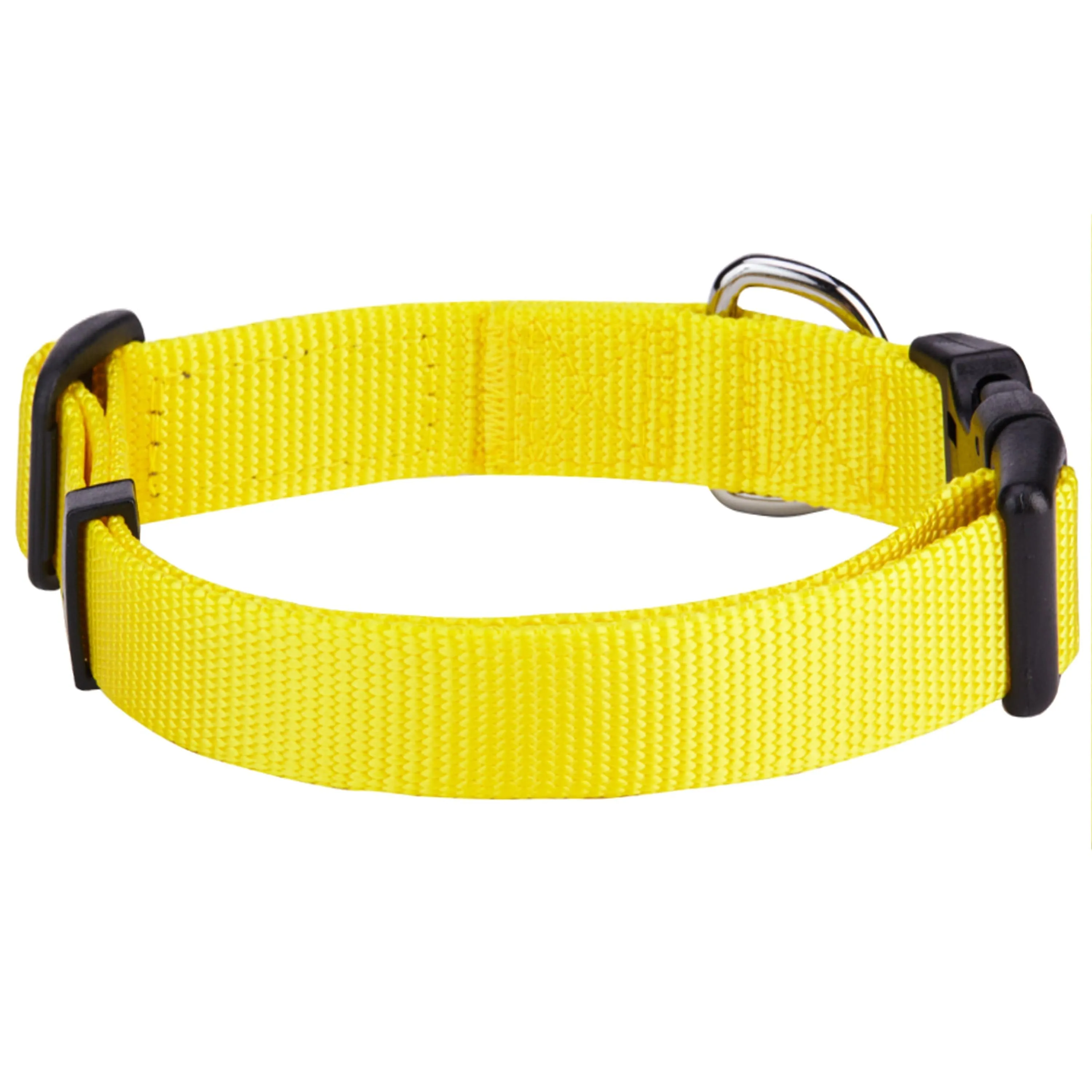 Classic Solid Color Adjustable Dog Collar, Yellow/Orange