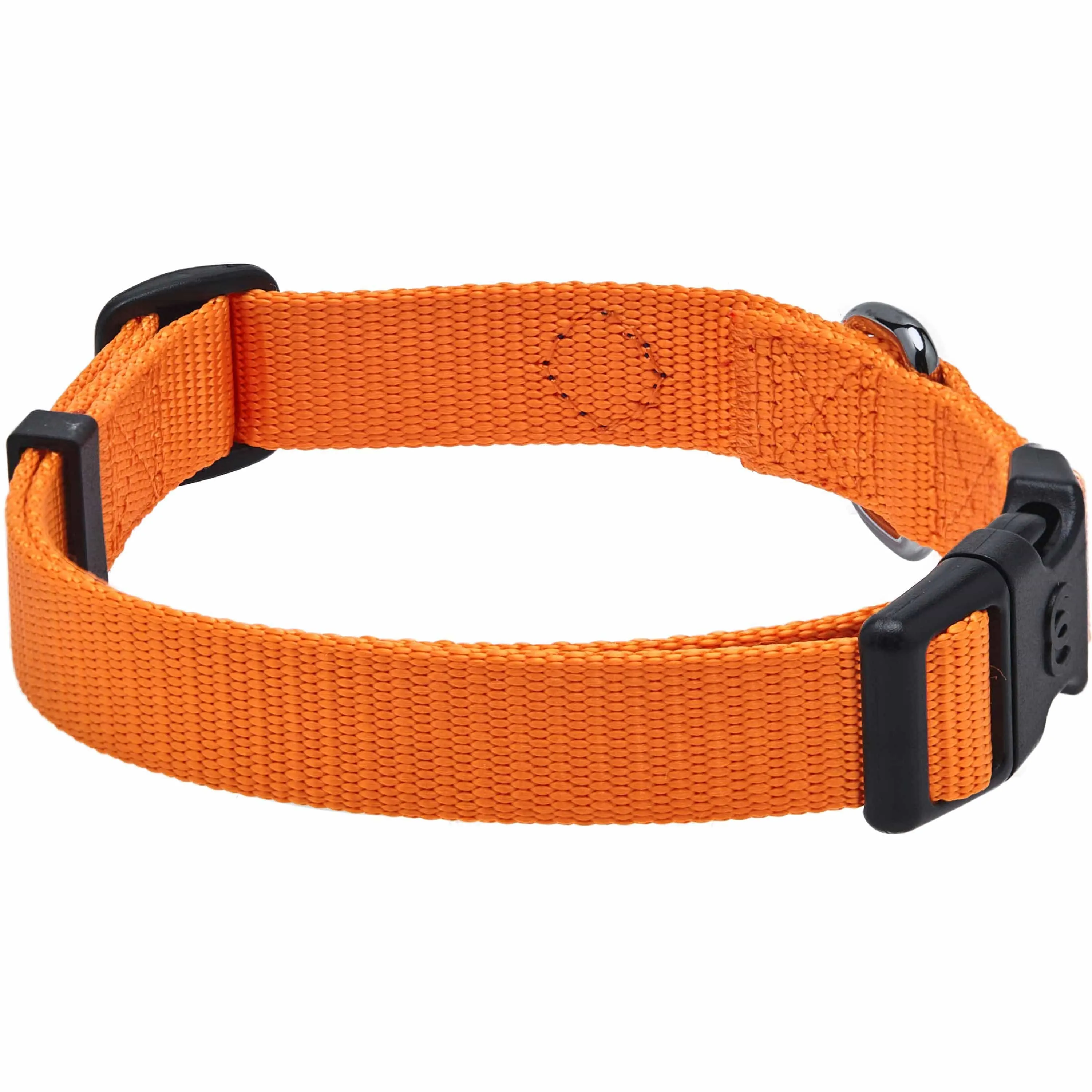 Classic Solid Color Adjustable Dog Collar, Yellow/Orange