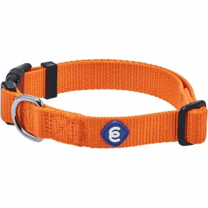 Classic Solid Color Adjustable Dog Collar, Yellow/Orange