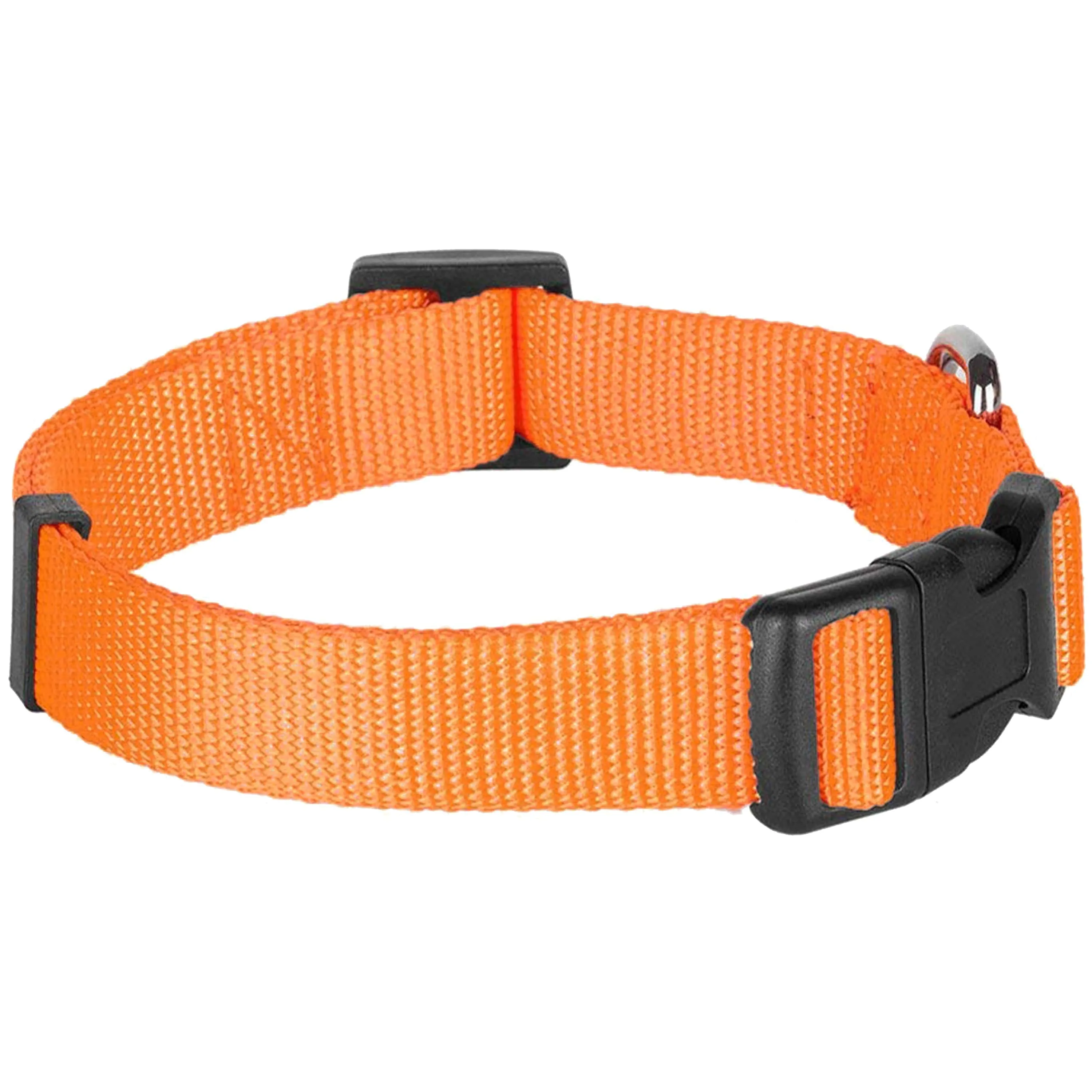 Classic Solid Color Adjustable Dog Collar, Yellow/Orange