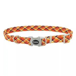 Coastal Pro Active Adjustable Woven Reflective Dog Collar S/M Burning Blocks