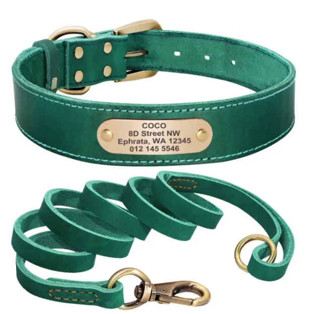Leather Dog Collar Free Engraving Personalized Leather Collar