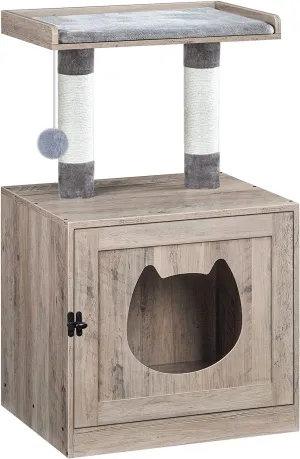Litter Box Enclosure with Cat Tree Tower