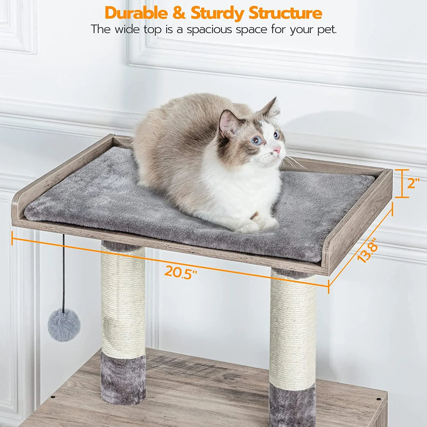 Litter Box Enclosure with Cat Tree Tower