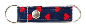 Midnight Red Hearts Snappy Keychain - 757
