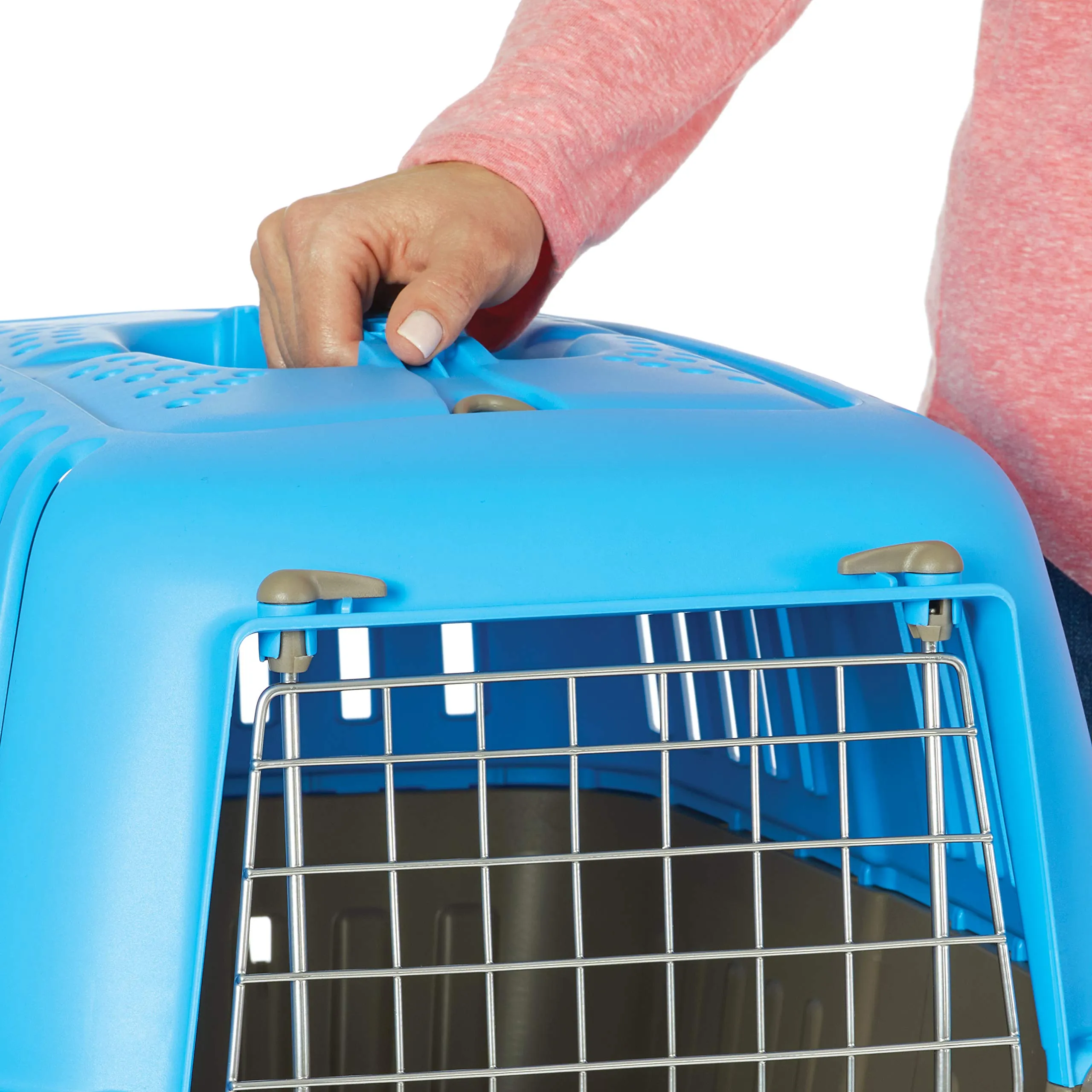 Midwest Spree Hard-Sided Travel Cat and Dog Kennel Carrier - Blue - 24" X 15.5" X 15" Inches