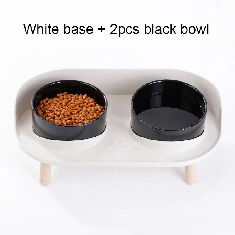 NonSlip Pet Double Feeding Bowl with Neck Protection