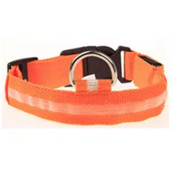 Nylon LED Dog Collar Light Night Safety LED Flashing Glow Pet Supplies Pet Cat Collars Dog Accessories For Small Dogs Collar LED