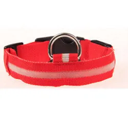 Nylon LED Dog Collar Light Night Safety LED Flashing Glow Pet Supplies Pet Cat Collars Dog Accessories For Small Dogs Collar LED