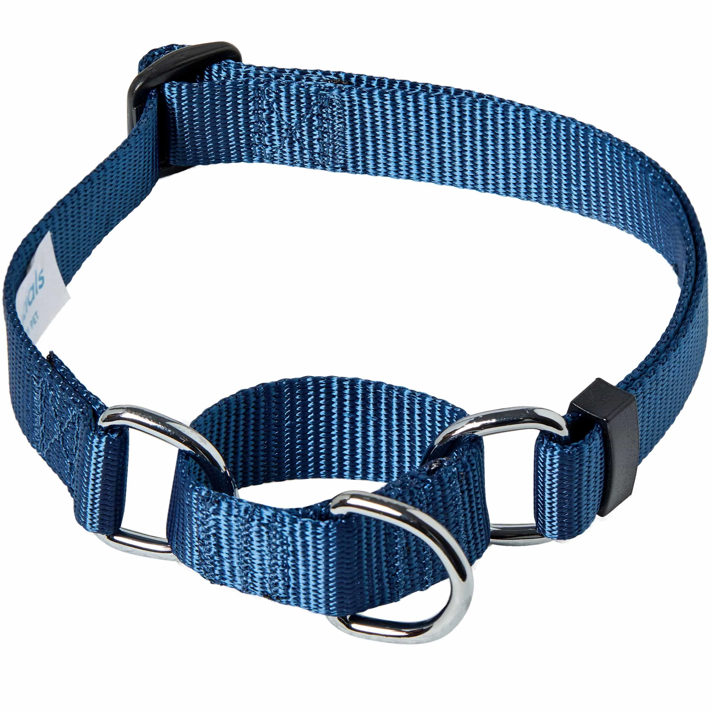 Nylon Personalized Martingale Safety Training Dog Collar Blue for Puppy S M L Boy Girl