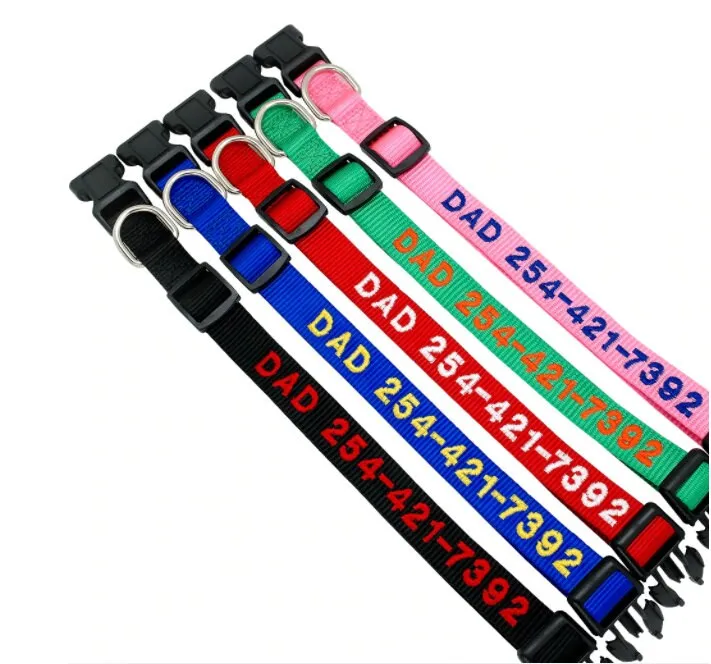 Personalized Dog Collar, Custom Collar Embroidered with Pet Name Phone Number, Pet Collar, Personalized Dog Collar, Small Medium Large Dogs