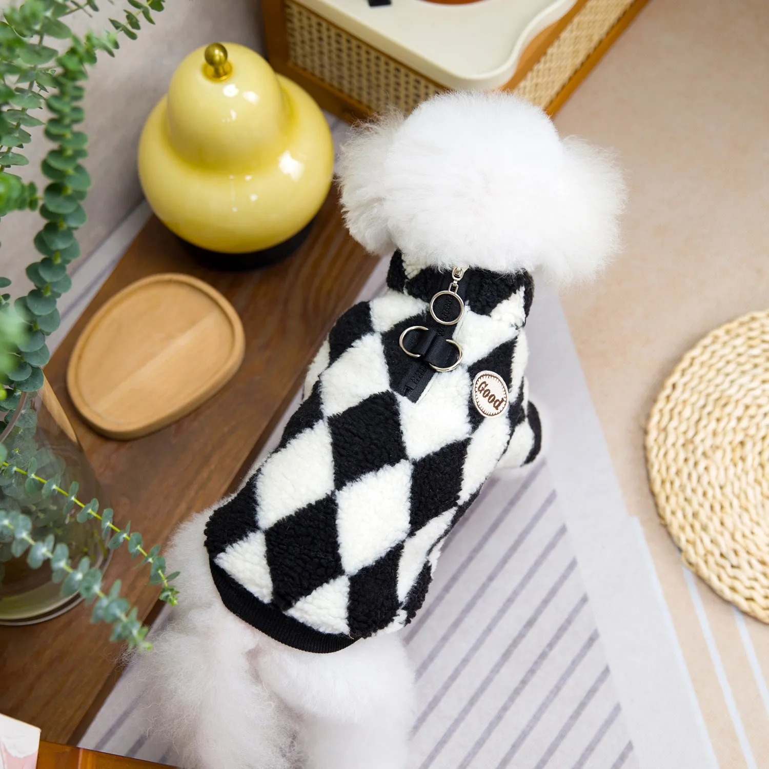 Pet Dog Clothes | Two-Legged Diamond Zipper Fleece | 2024 New Autumn and Winter Pet Clothing