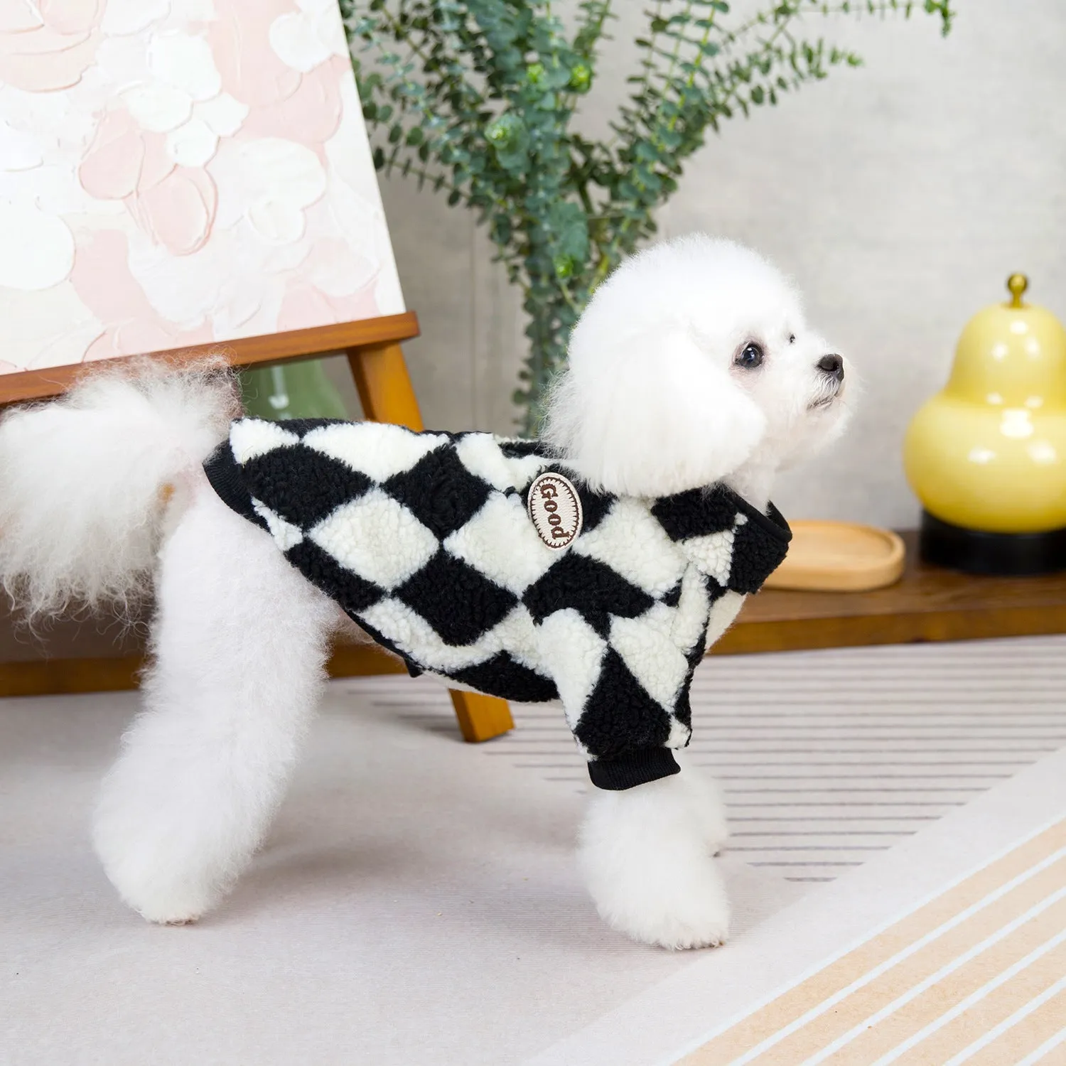 Pet Dog Clothes | Two-Legged Diamond Zipper Fleece | 2024 New Autumn and Winter Pet Clothing