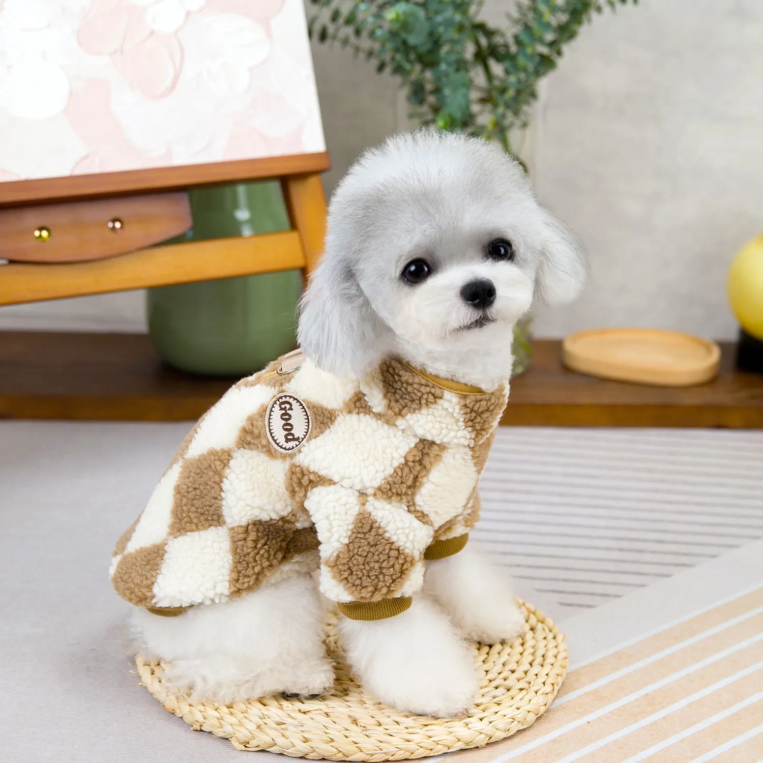 Pet Dog Clothes | Two-Legged Diamond Zipper Fleece | 2024 New Autumn and Winter Pet Clothing