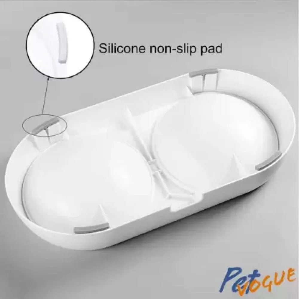 Pet Vogue Mease Adjustable Twin Bowl for Dogs and Cats