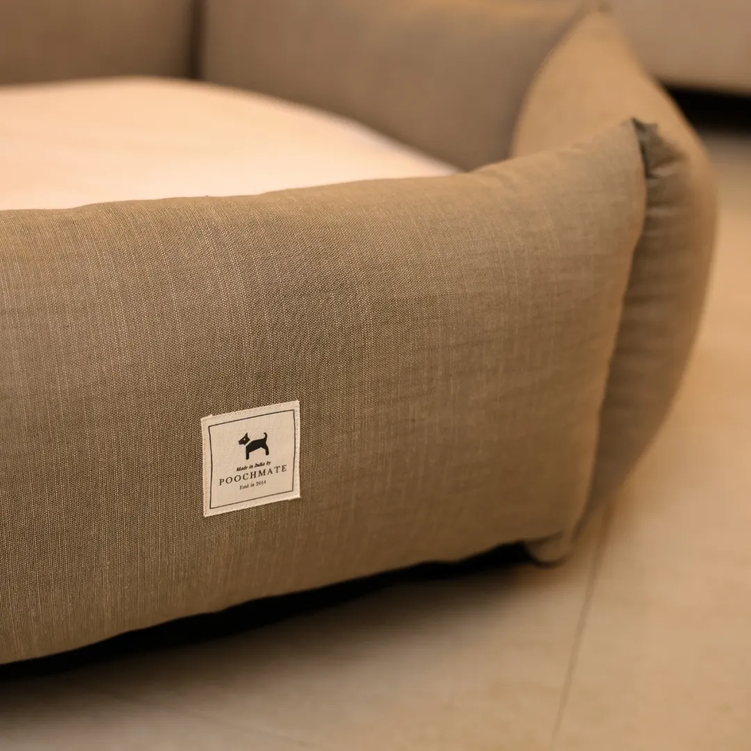 PoochMate Sawdust Linen Comfyhex Dog Bed