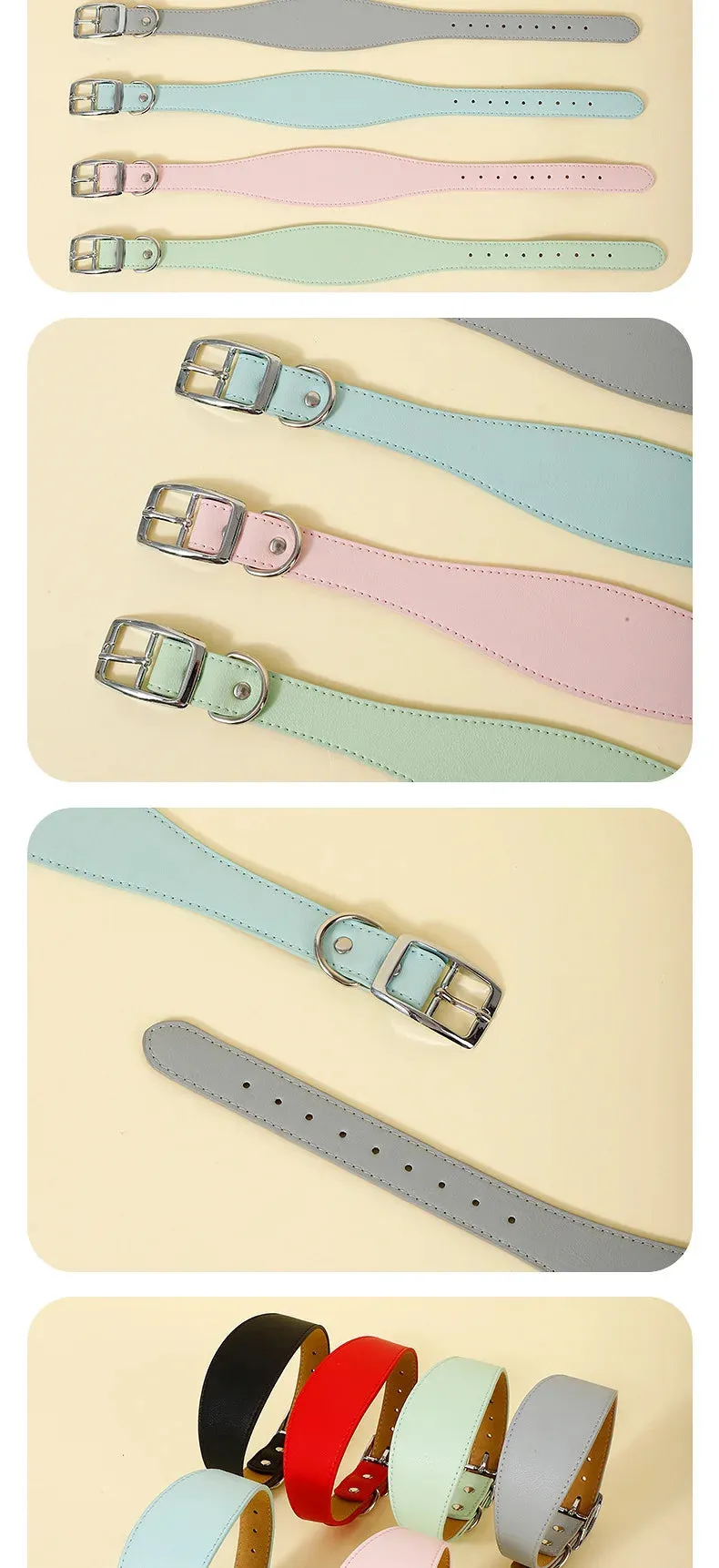 Premium Leather Dog Collar for Sighthounds and Dachshunds
