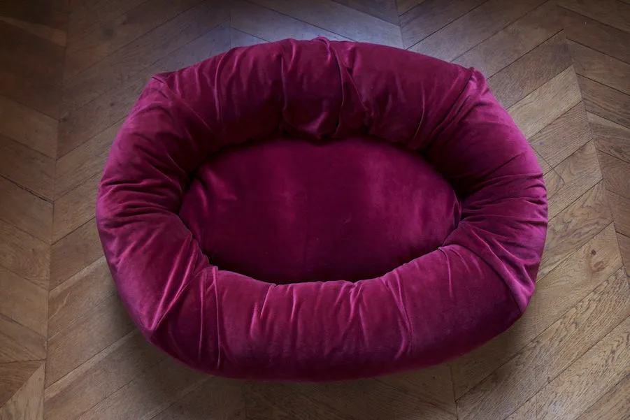 Red Velvet Dog Bed