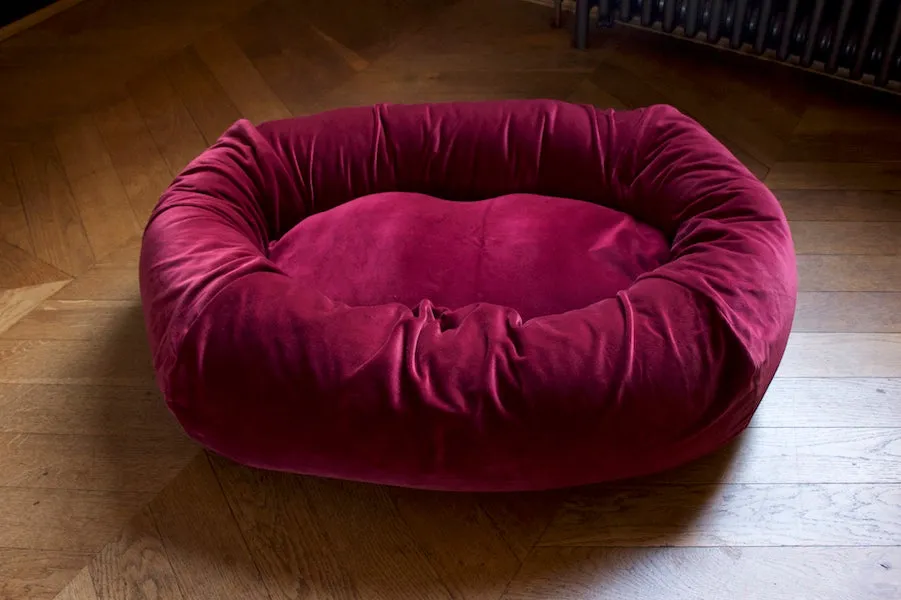 Red Velvet Dog Bed