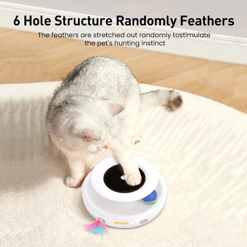 ROJECO 2-in-1 Interactive Cat Toy Set with Automatic Feather and Fun Ball