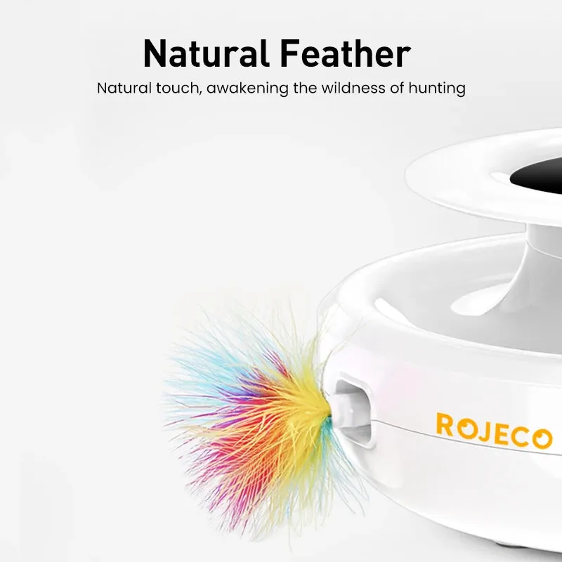 ROJECO 2-in-1 Interactive Cat Toy Set with Automatic Feather and Fun Ball
