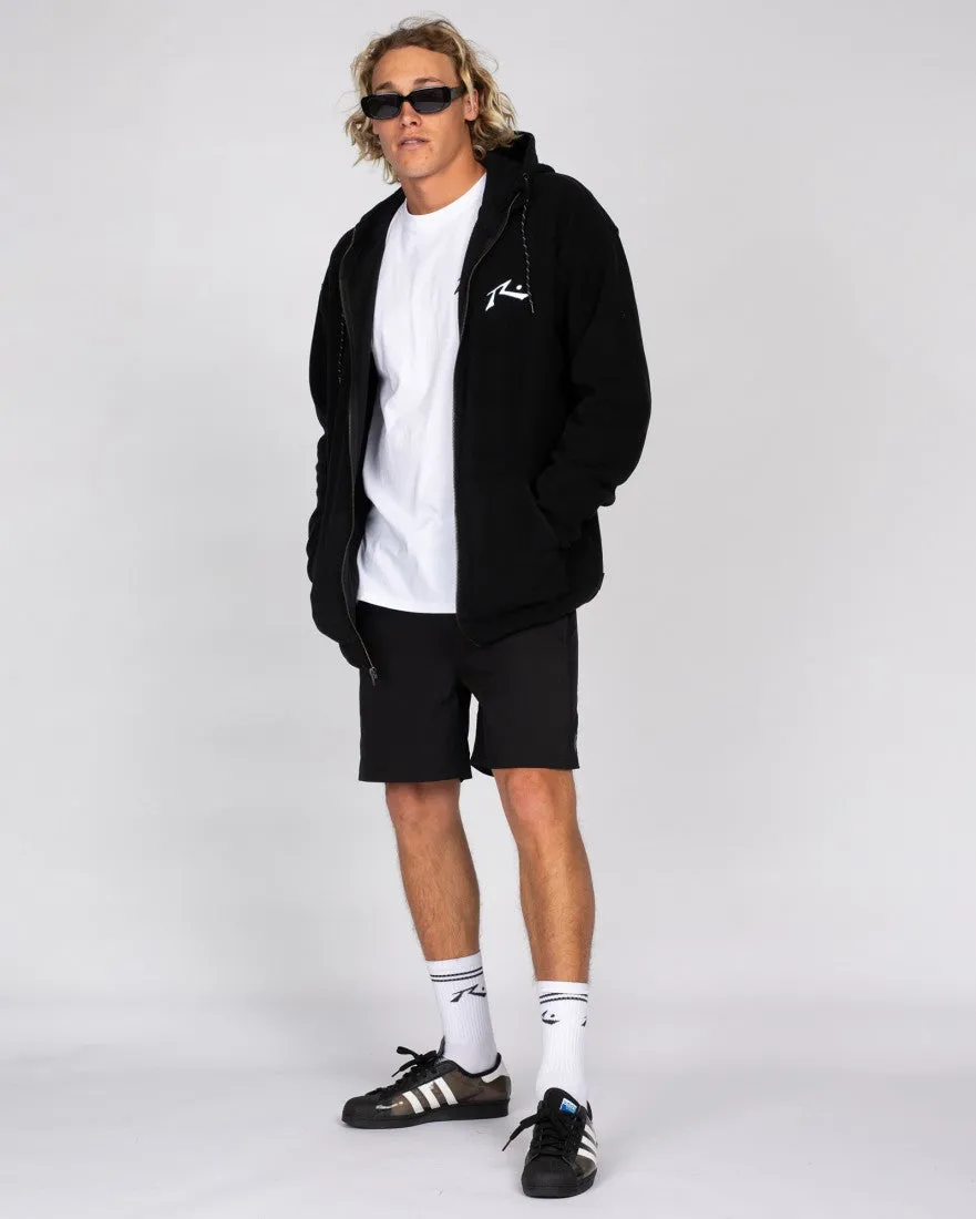 Rusty One Hit Zip Thru Polar Fleece - Black