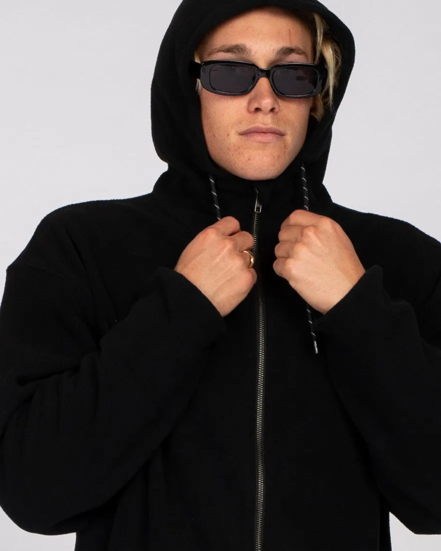 Rusty One Hit Zip Thru Polar Fleece - Black