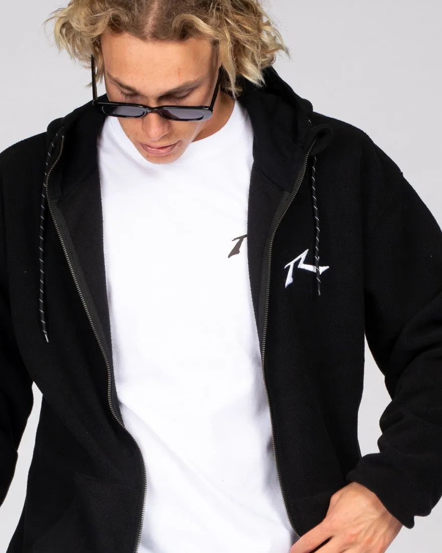 Rusty One Hit Zip Thru Polar Fleece - Black