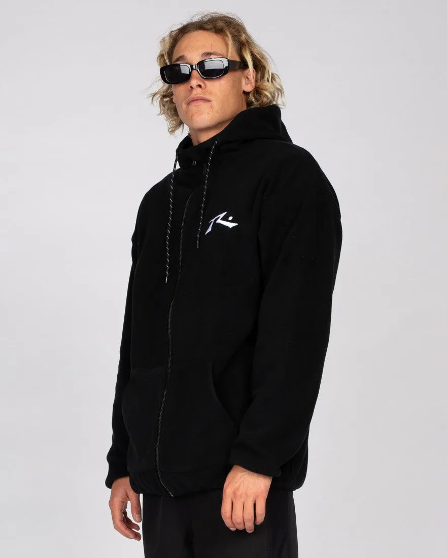 Rusty One Hit Zip Thru Polar Fleece - Black