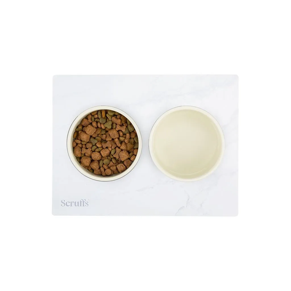 Scruffs 40 x 30cm Pet Placemat - White Marble Print