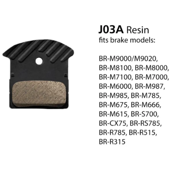 Shimano J03A Resin Disc Brake Pad with Fin & Spring