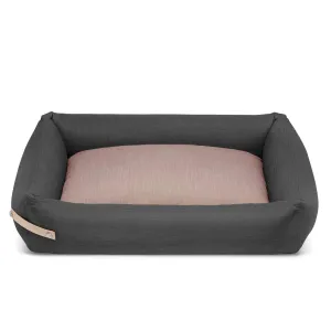 STOKKE Luxury High Side Dog Bed by Labbvenn in Grey/Pink