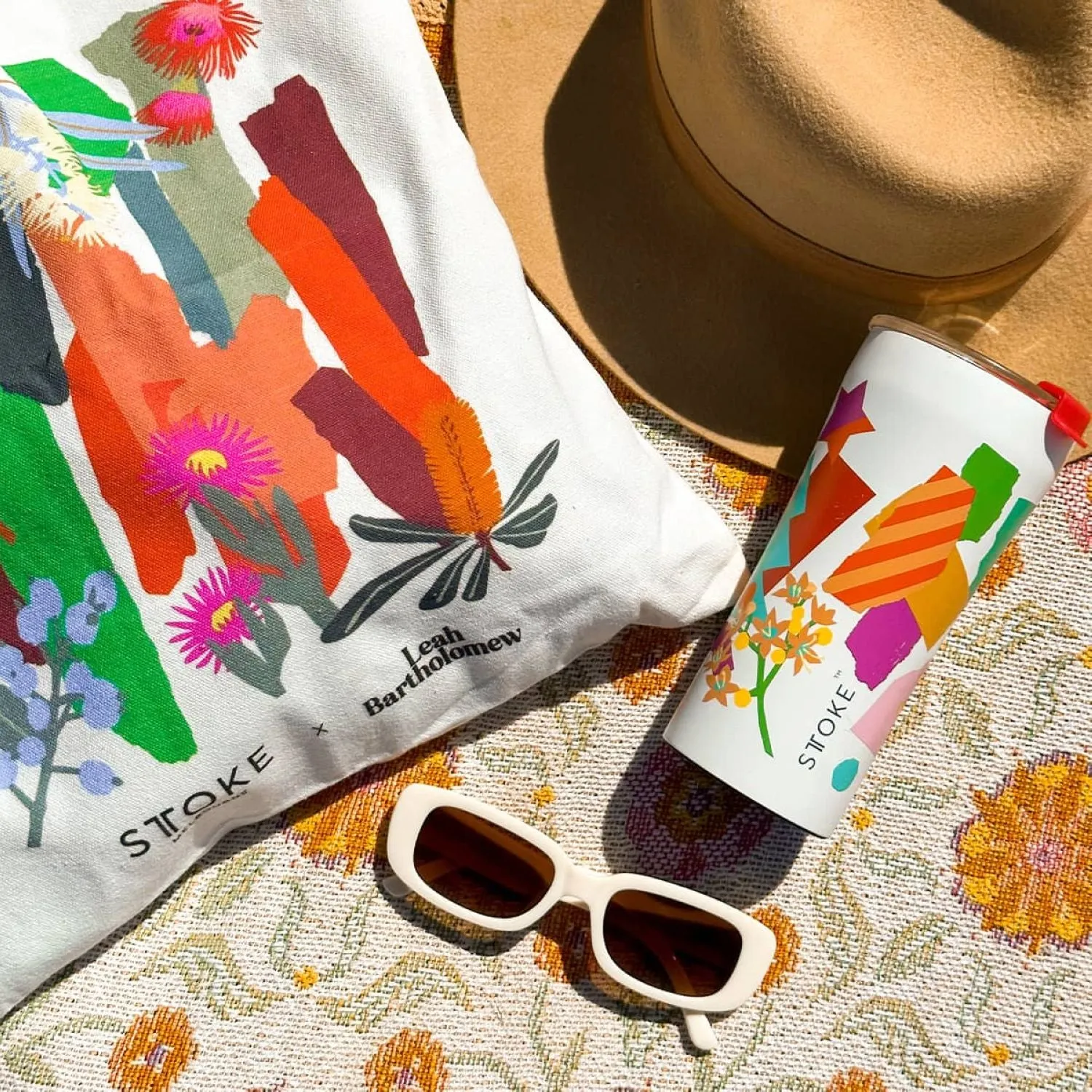 STTOKE Leah Summer Blooms Leakproof Ceramic Insulated Cup