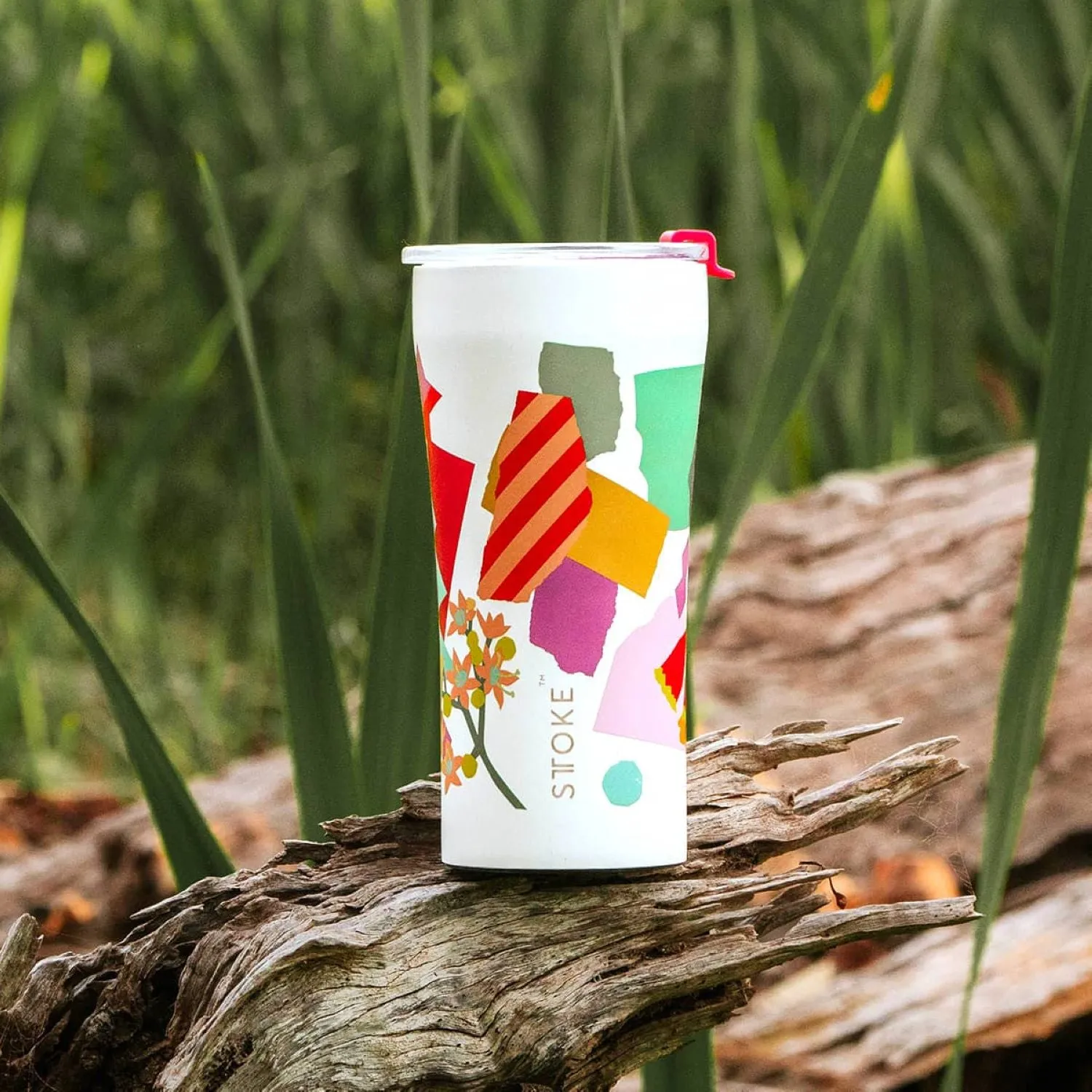 STTOKE Leah Summer Blooms Leakproof Ceramic Insulated Cup
