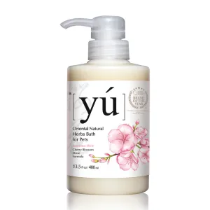 YU Oriental Natural Herbs Bath Shampoo for Cats & Dogs -  Cherry Blossom Shine formula (400ml)